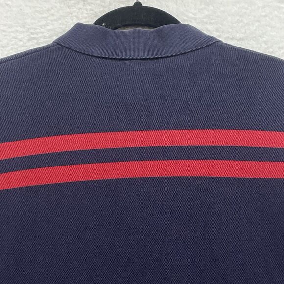Vintage Polo Ralph Lauren Shirt Mens XL Blue Red Striped Polo Pony Golf Rugby - Picture 5 of 10